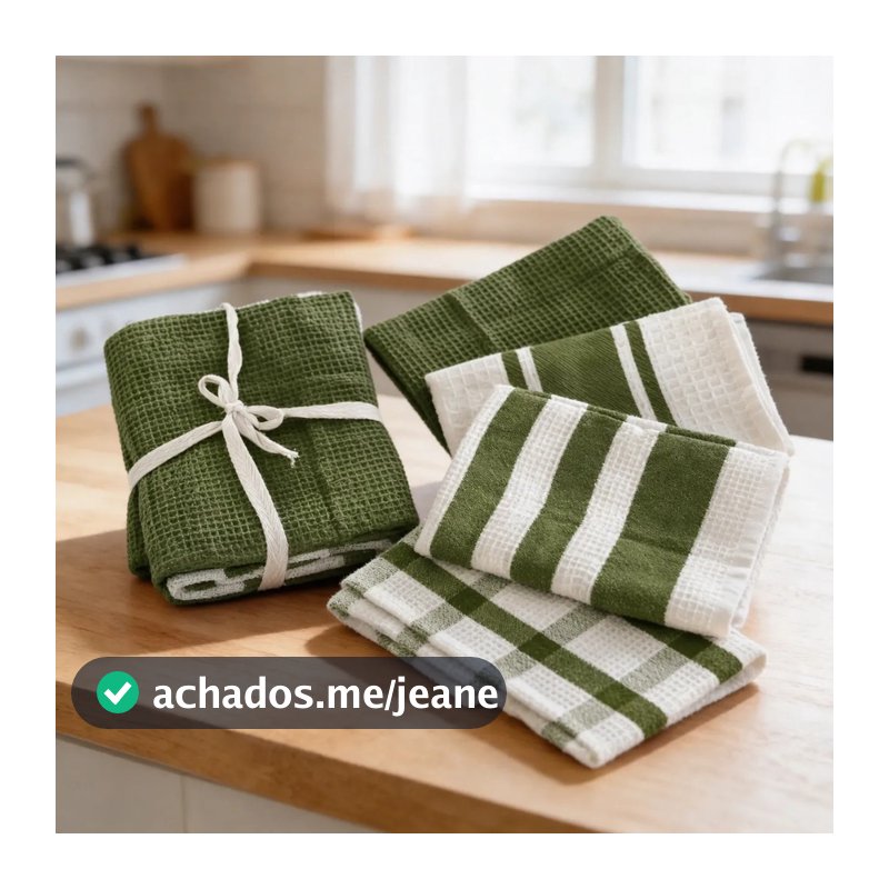 Kit 4 Panos De Prato Copa Algodão 60x40cm- Verde