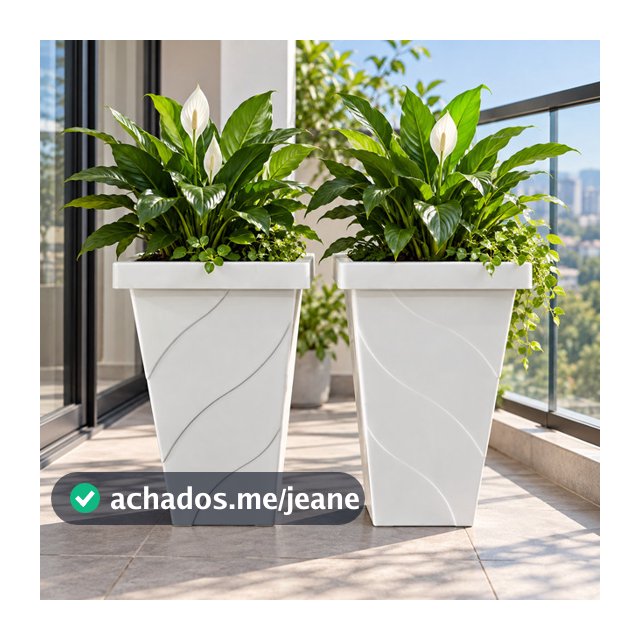 Kit 2 Vasos 13L Decorativos Redondos Ondulados para Plantas Branco ou Preto