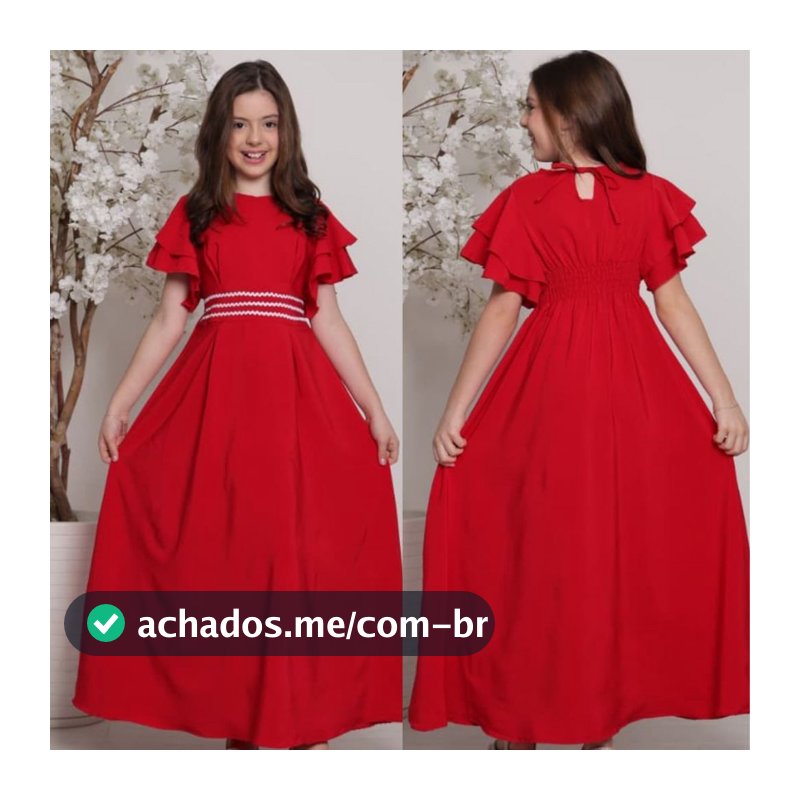Vestido infanto juvenil para meninas evangelico gode elegante para ocasioes especiais e festas.