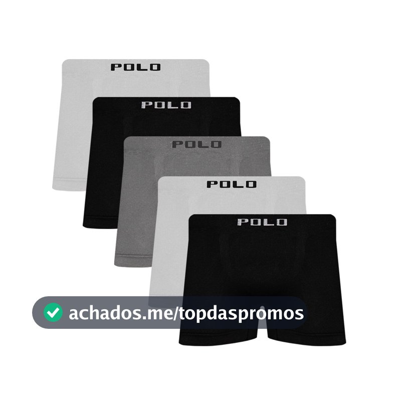 Kit 5 Cuecas Polo Star Boxer Microfibra Confortável Adulto Sortido