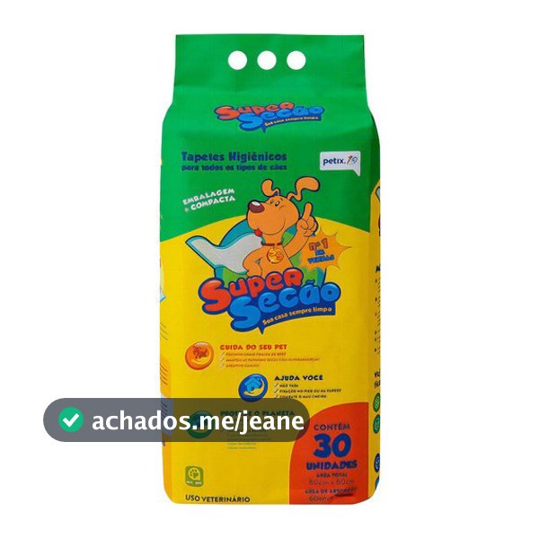 Tapete Higiênico Super Secão Normal e Citrus 30 Unid 80x60cm