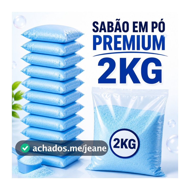 Sabão em Pó Premium 1Kg 2Kg 3akg 4Kg Concentrado Lava Roupas Limpeza Profunda Remove Manchas Perfume Duradouro