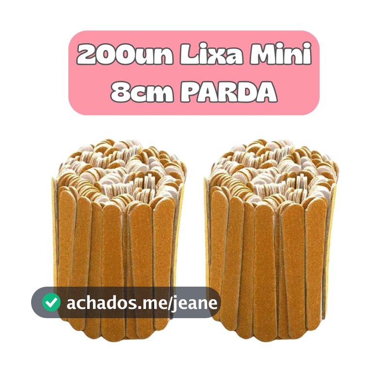 200Un Lixa de Unha Mini 8cm PARDA Descartável para Manicure Pedicure Estética Salão de Beleza Spá