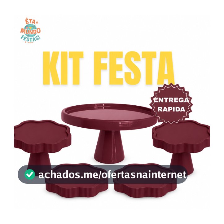 KIT FESTA MESA COM 1 BOLEIRA REDONDA + 2 PORTA DOCE FLOR + 2 BANDEJA FLOR PARA ANIVERSARIO DECORAÇÃO