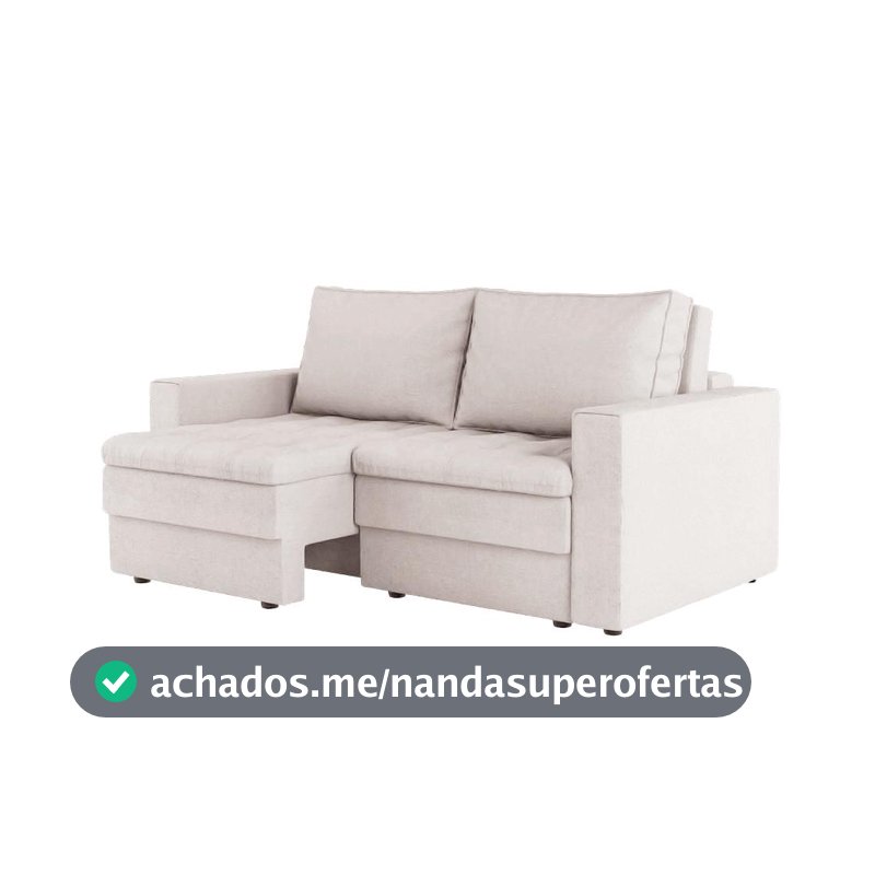 Sofá 3 Lugares Retrátil Berna Linho Cru 180 cm