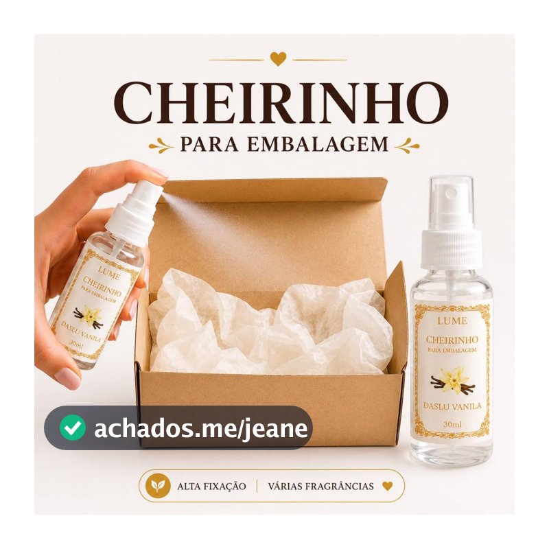 Cheirinho para Embalagem 30ml Alta Fixação Aroma para Caixas Presentes Sacolas Lojas e Encomendas Várias Fragrâncias