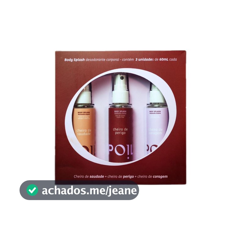Kit 3 Mini Body Splashes Femininos Perfume Corporal Fragrâncias 60ml Spoiler