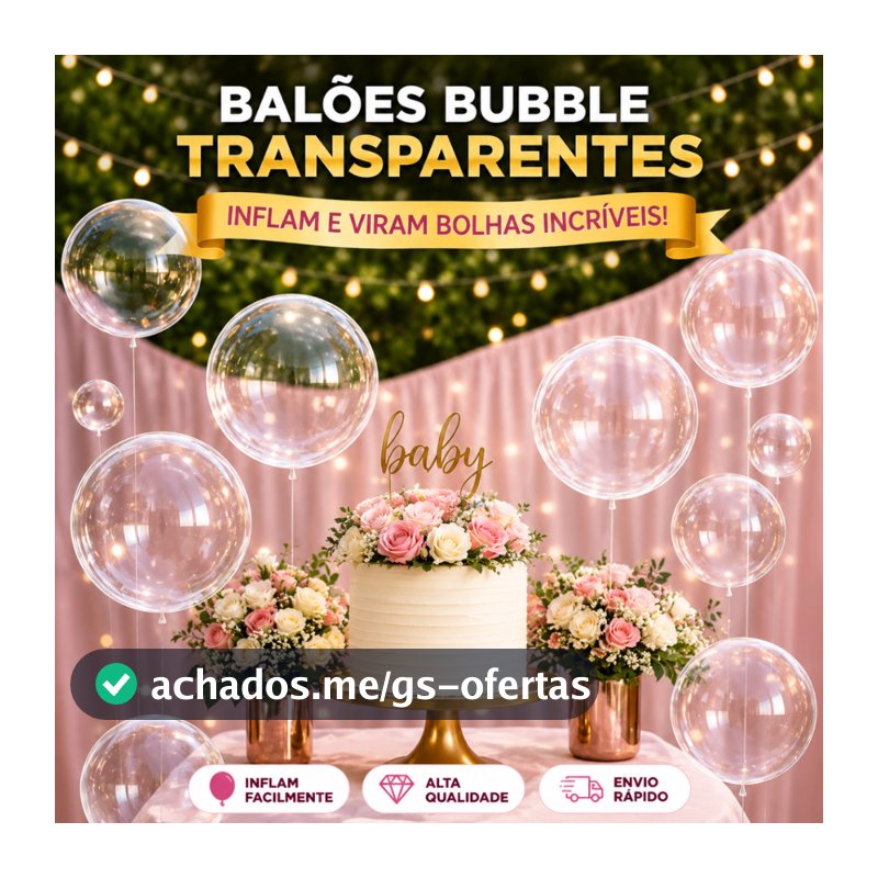 Kit 10/20 Balão Bubble Bolha Transparente - 10/18/20/24/36 Polegadas