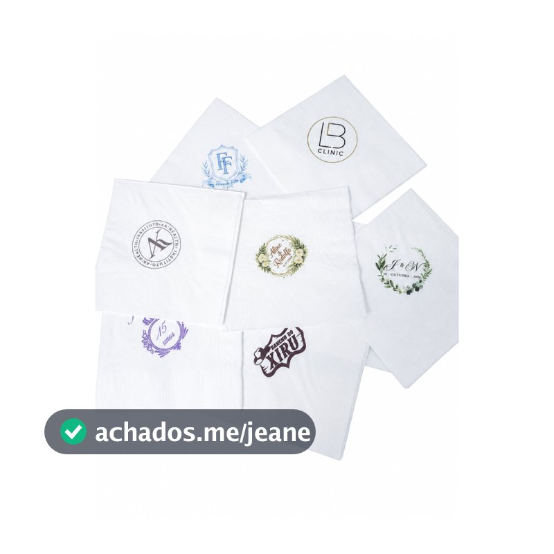 100 Guardanapos Personalizados 30x30cm Folha Dupla Premium Festas, Aniversarios, Casamentos, Bodas