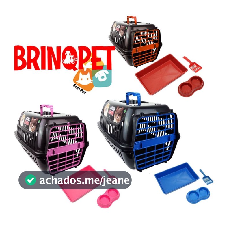 Kit Gato com Caixa de Areia Para Gato Comedouro e Pazinha / Caixa deTransporte BRINQPET N. 01
