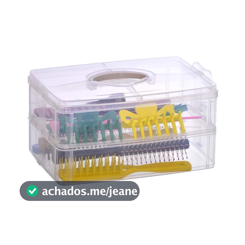 Gaveteiro Organizador S/ Divisória Maleta Porta tudo Transparente p/ Esmaltes Costura Odonto Make