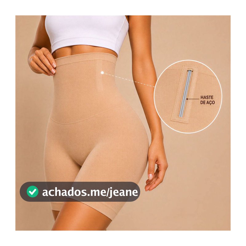 Cinta Modeladora Short Feminino Reduz 2 Medidas Empina Bumbum Não Enrola Alta Compressão Premium