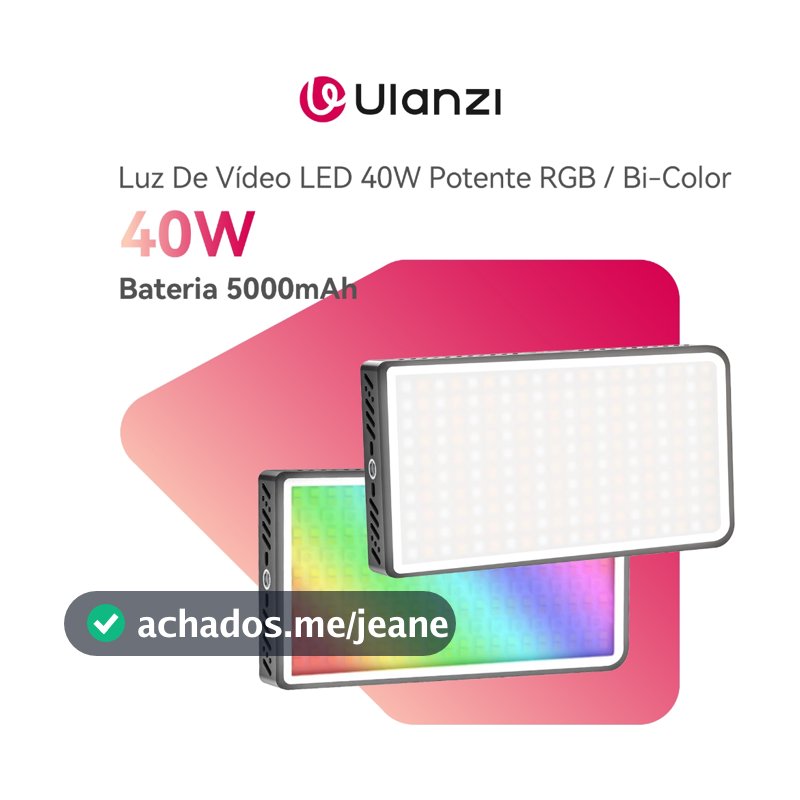 ULANZI Luz De Vídeo LED 40W Potente RGB / Bi-Color Pocket Light Bateria 5000mAh Para Vlog E Foto