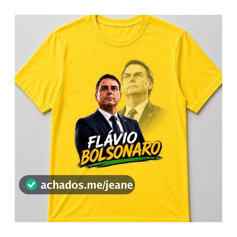 Camiseta Flávio Bolsonaro Masculina 100% Algodão  Premium Estampa Politica Confortável