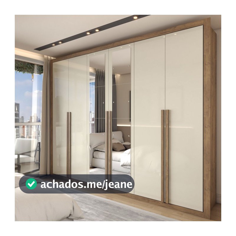 Guarda-Roupa Casal Severo 6 Portas 6 Gavetas com Espelho