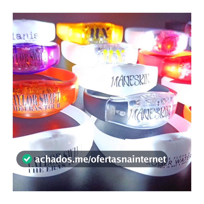 Pulseira Led Ativada Por Som - Personalizada Do Seu Jeito para Festa Lembrancinha Música Balada Brilho