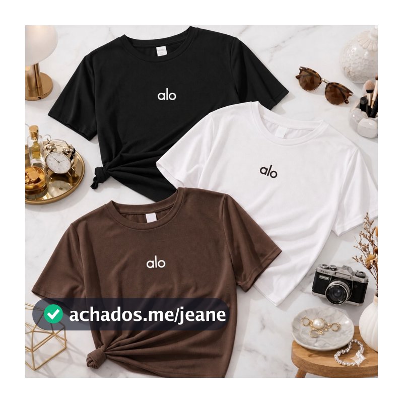 kit 3 Camiseta Feminina Básica algodão Casual Fitness Algodão Preta Branca Marrom Confortável Linda