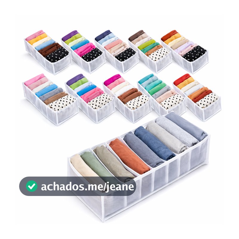 Colmeia organizadora de gavetas para calcinhas/cuecas/meias Plástico ou Tnt P, M, G,GG - Organizalux