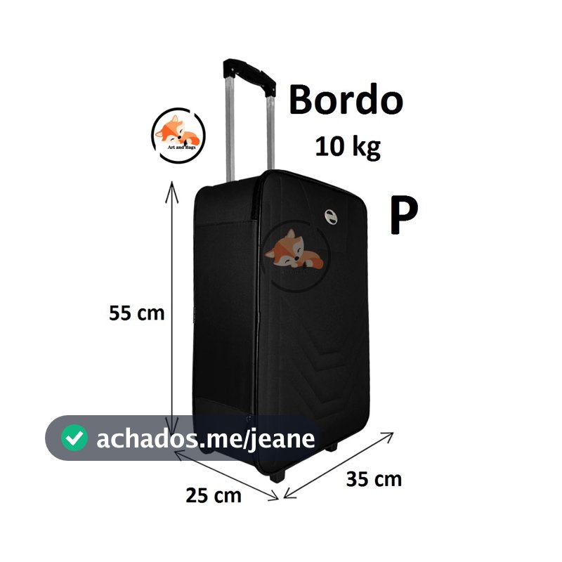 Mala 10kg Viagem BORDO 55x35x25cm Bolsa de Mão ANAC Rodinhas Village - Bordo