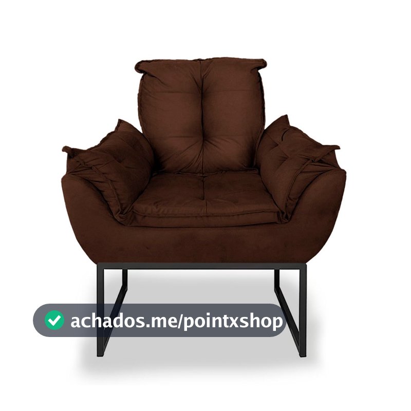 Poltrona Base de Ferro Preto Decoração Para Escritório