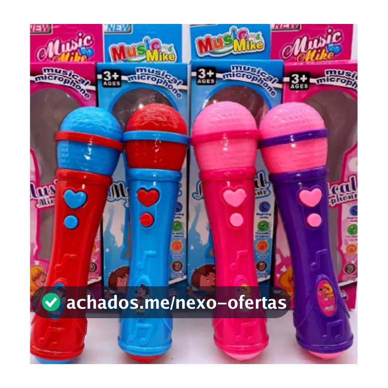 Microfone Infantil Musical com Som e Voz para Cantor Karaoke