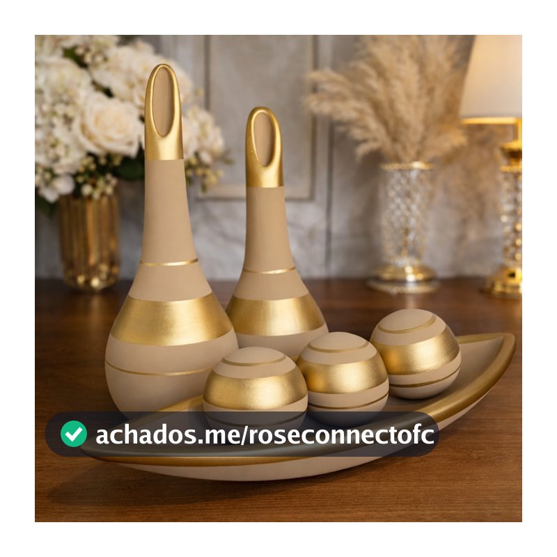 Kit 6 Vasos Decorativos Cerâmica Para Sala Rack Aparador Enfeite Moderno