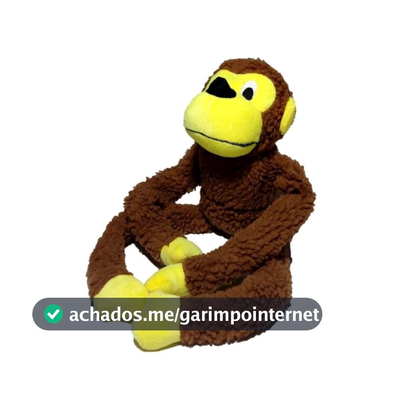 Macaco Caco de Pelucia para Cães Brinquedo Interativo Pet Mordedor com Apito