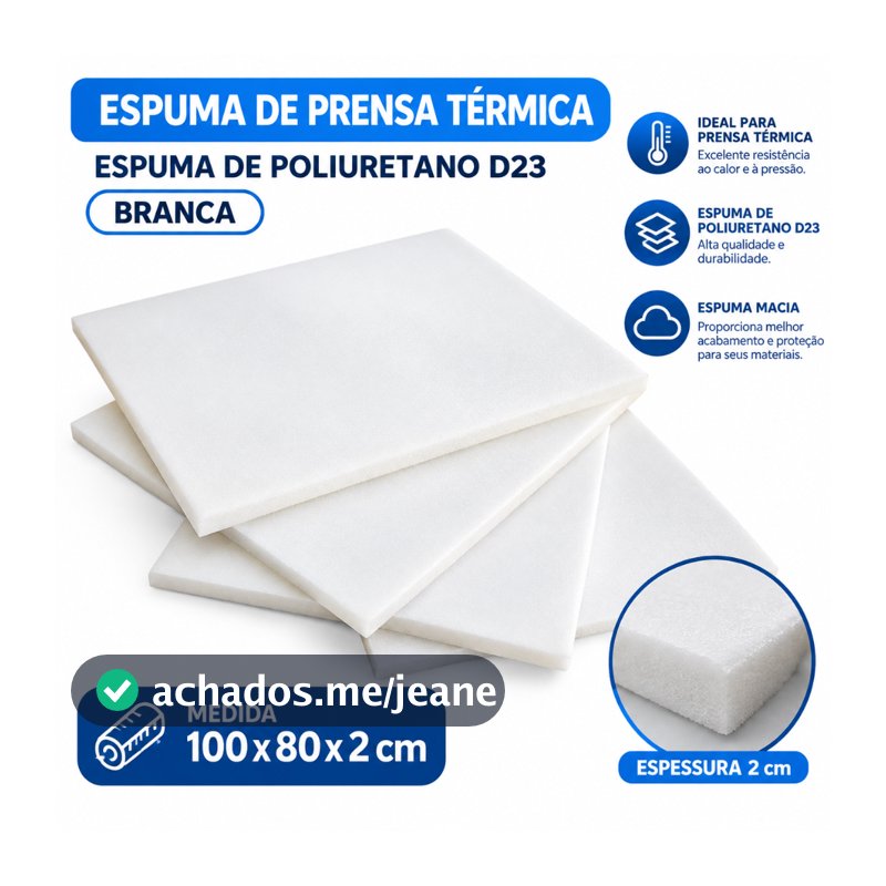 Espuma para Prensa Térmica Branca D23 100x80x2cm
