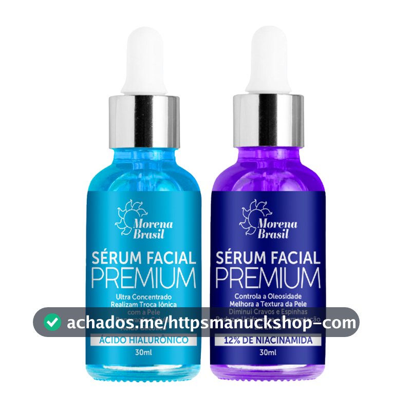 Kit Sérum Facial Premium - Niacinamida + Ácido Hialurônico | Reduz Cravos, Espinhas e Manchas
