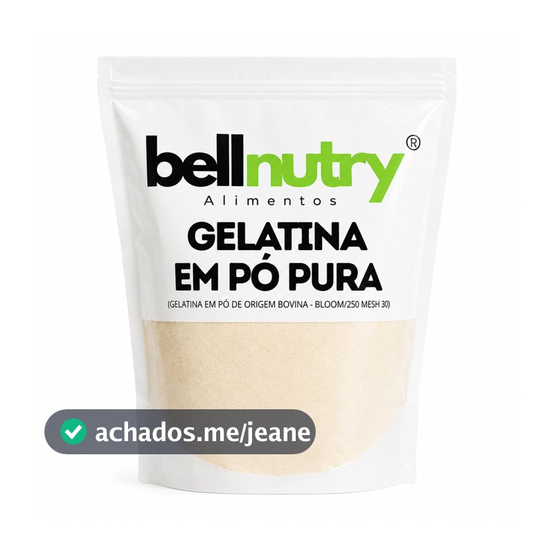 Gelatina Pura Incolor em Pó Sem Sabor 250g – Colágeno Natural Rica em Proteína Bellnutry Alimentos
