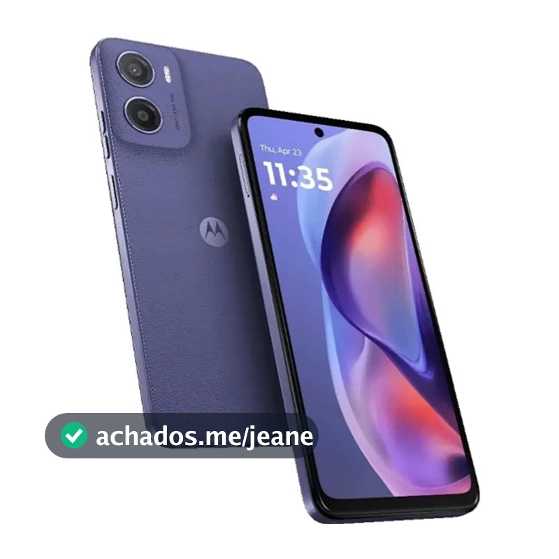 Celular Moto E15 4GB/64GB Dual Sim LTE 6.88" Câmera 32MP Roxo e Azul