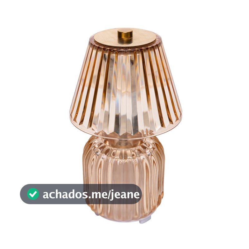 Luminária de Mesa Vidro Led 3 Tons Usb Shine Lighting 11,5 x 20,5 cm Âmbar Wolff