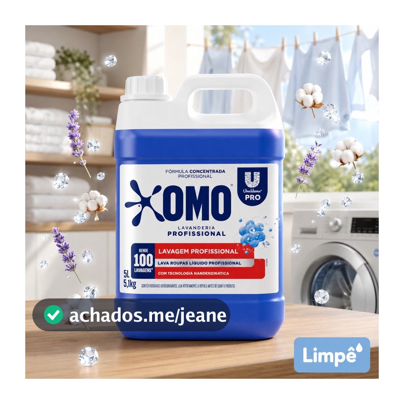 Sabão Líquido omo Concentrado Profissional 5L | Sem Manchas | 1 Unidade ou Kit com 2 | Entrega Rápida omo