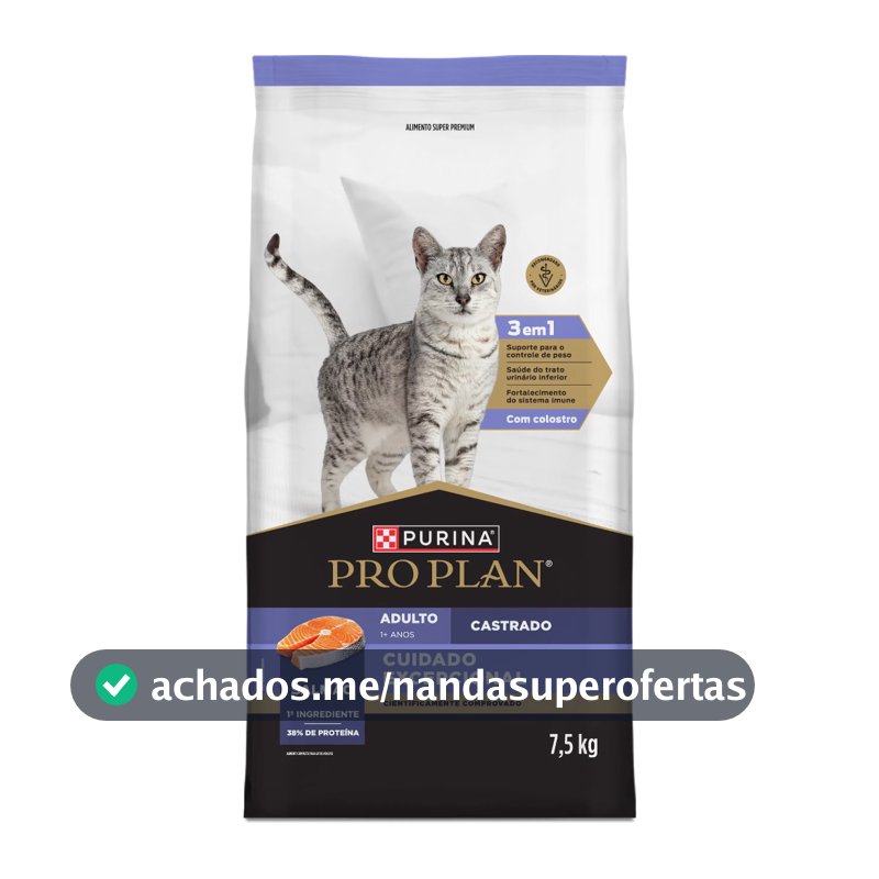 Ração Pro Plan Cuidado Excepcional Gatos Castrados 7,5kg