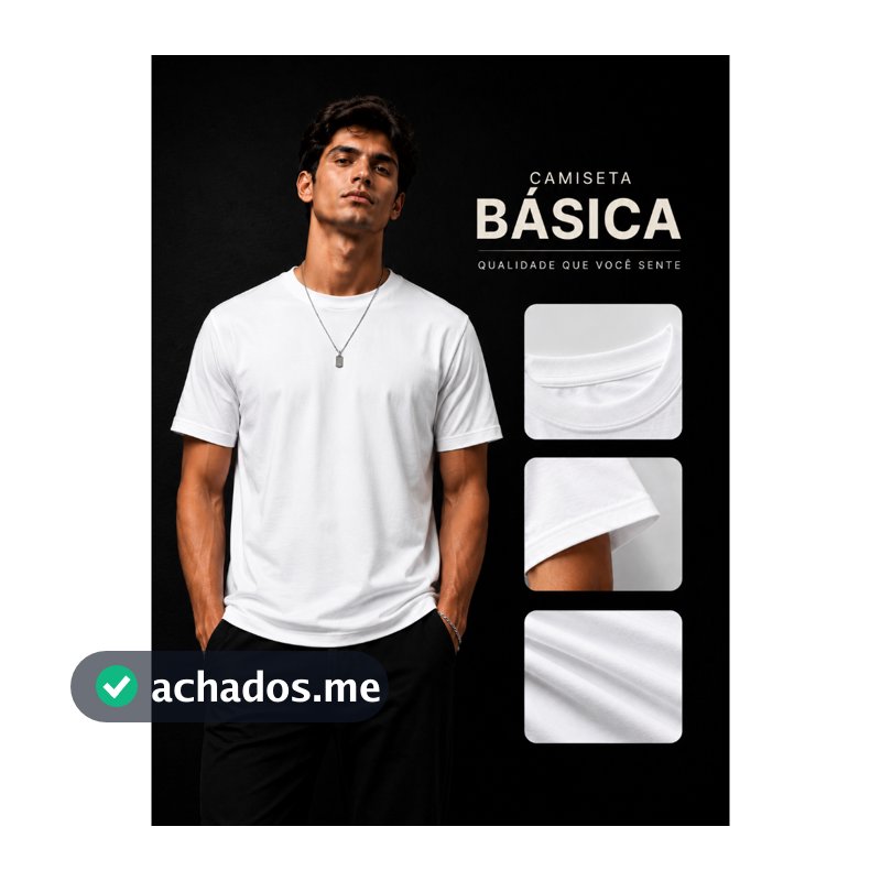 Camiseta Básica Algodão Masculina Feminina Confortável Casual  Academia e Dia a Dia