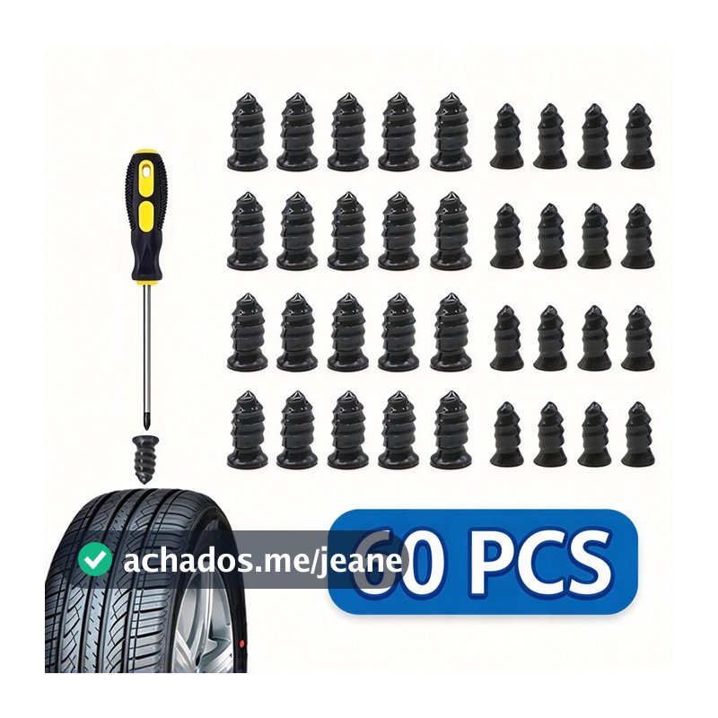 Kit 30/60 Pinos Reparo De Pneus Sem Câmara Auto-Roscantes Borracha Para Moto Carro Bicicleta,COCO