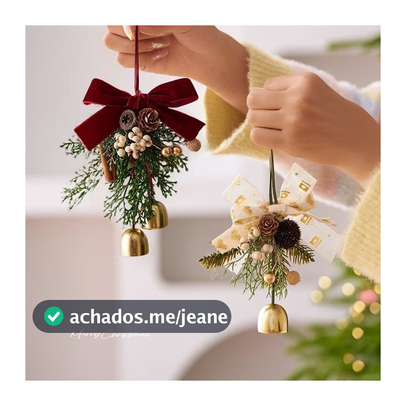 Enfeites de natal sinos de natal guirlanda pingentes enfeites de árvore de natal atmosfera cena ornamentos