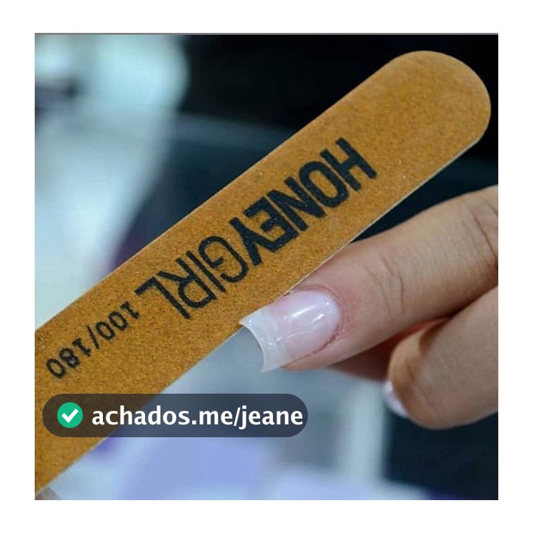 50 Lixas Reta Fina Honey Girl Marrom Para Unha Gel 100/180