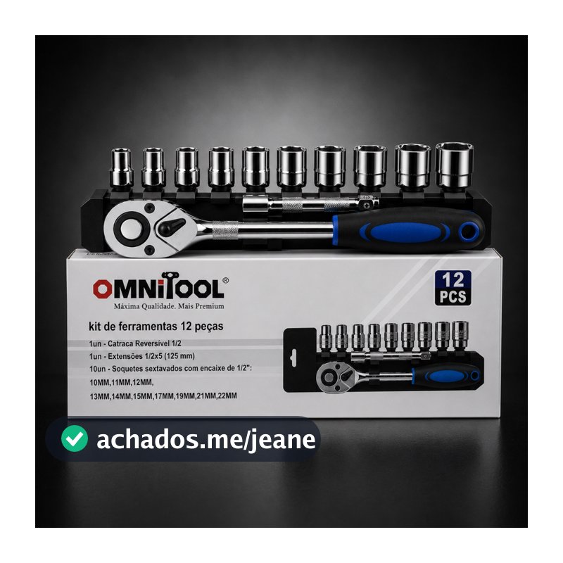 Jogo Soquetes 12 Peças 10 A 22mm Kit De Ferramentas Cromo Vanádio Completo