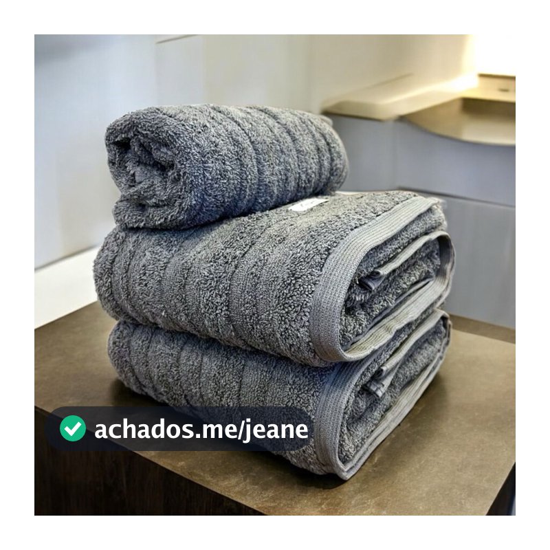 kit 3 Peças de Toalhas de Banho Banhao Luxo - 2 Toalhas de Banho Gigante 1 Rosto