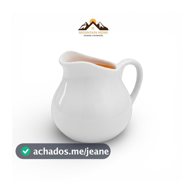 Jarra Leiteira de Porcelana Branca 750ml – Anatômica com Alça Cozinha Mesa Posta