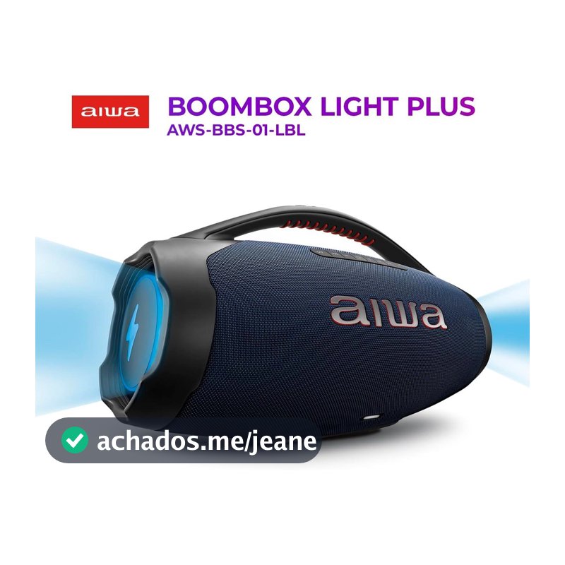 Caixa de Som Bluetooth AIWA Boombox Plus AWS-BBS-01-LB, 200W