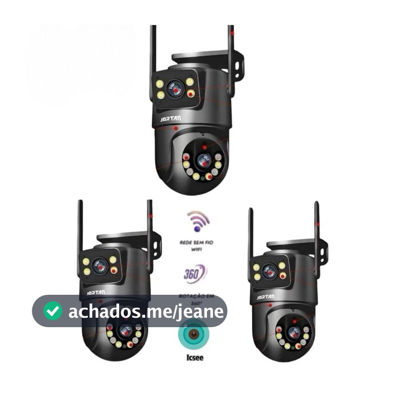 KIT Câmera De Segurança a Prova de água Lente Dupla APP Icsee/YOOSEE IP66 Camera IP WiFi 360