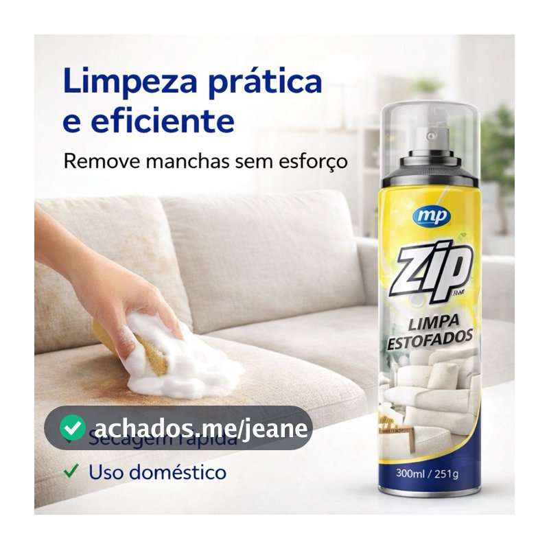 Espuma Limpa Estofados a Seco ZIP 300ml Sofá Tapete Banco Colchão Carpete Carro