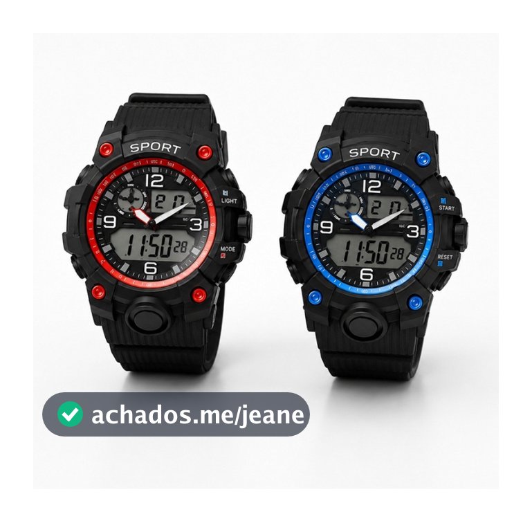 Kit 2 Relógios Masculinos Esportivos Digital Alarme Led Robusto Com Cronômetro Militar