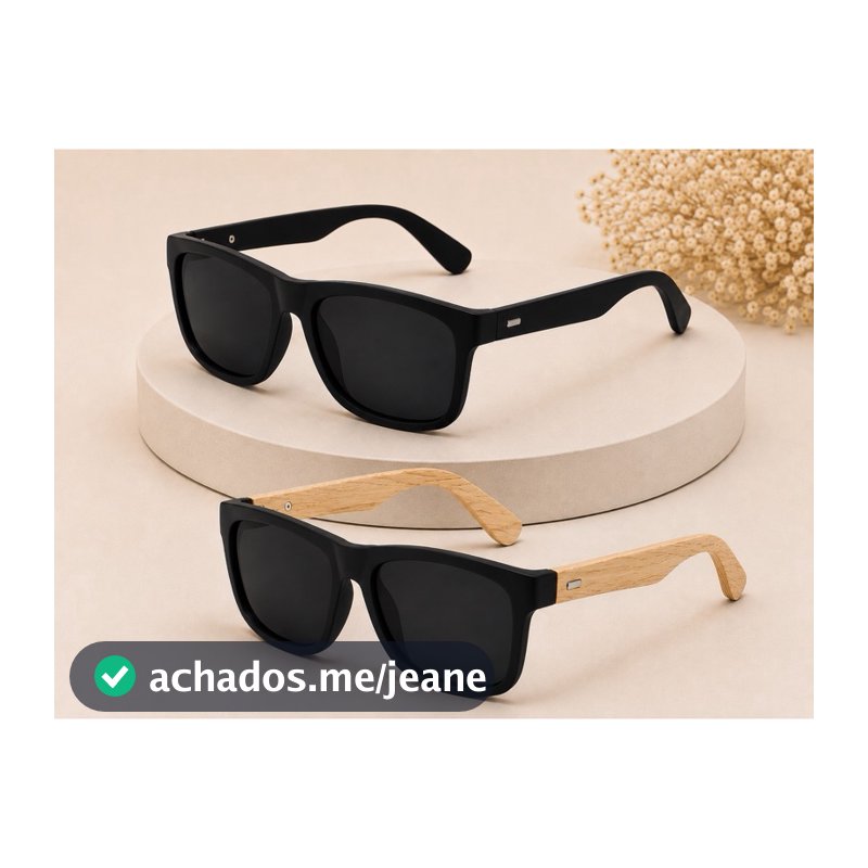 Kit Óculos de Sol Masculino UV400 Preto Polarizado Estilo Quadrado Moderno Leve
