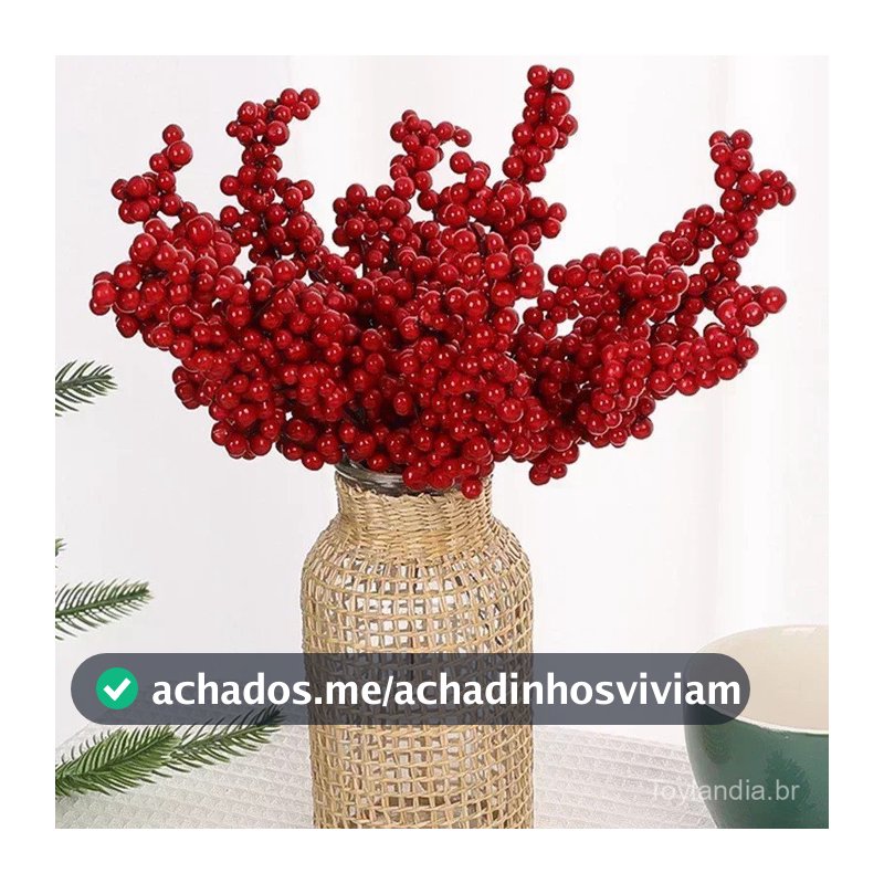 50/30/20/10Pcs Galhos de Bagas Artificiais de Natal Vermelhas, Flores Falsas de Azevinho para Árvore de Natal, Decoração