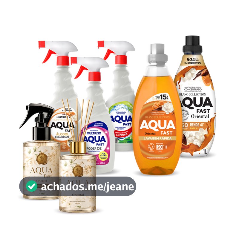 Kit Blanc Collection Premium Aquafast 7 em 1 Oriental | Limpeza + Lavanderia + Difusor + Home Spray