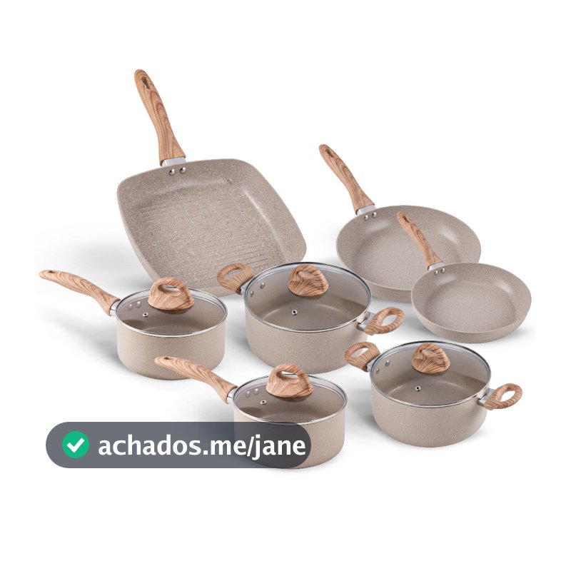 Jogo de Panelas 7 peças Smart Plus Areia indução Brinox