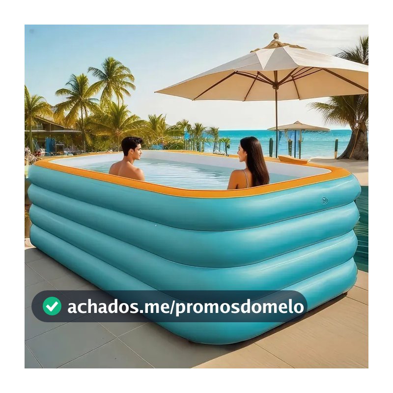 Piscina inflável azul Grande capacidade! de PVC, prática e dobrável, adequada para uso interno e externo.